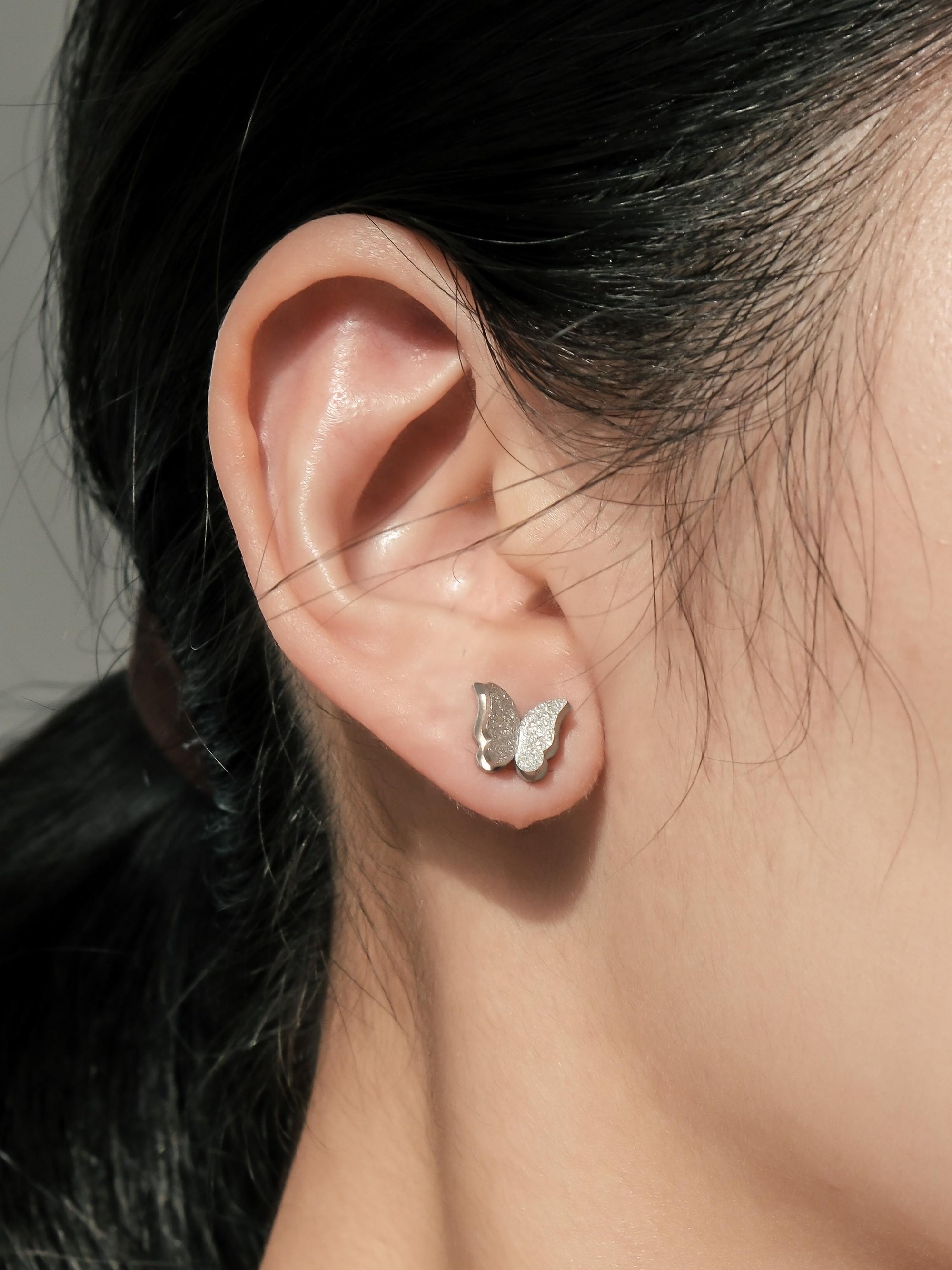 [NABI] Butterfly Multi-Way Stud Earrings (Nicolechowww x Myella) Stainless Steel