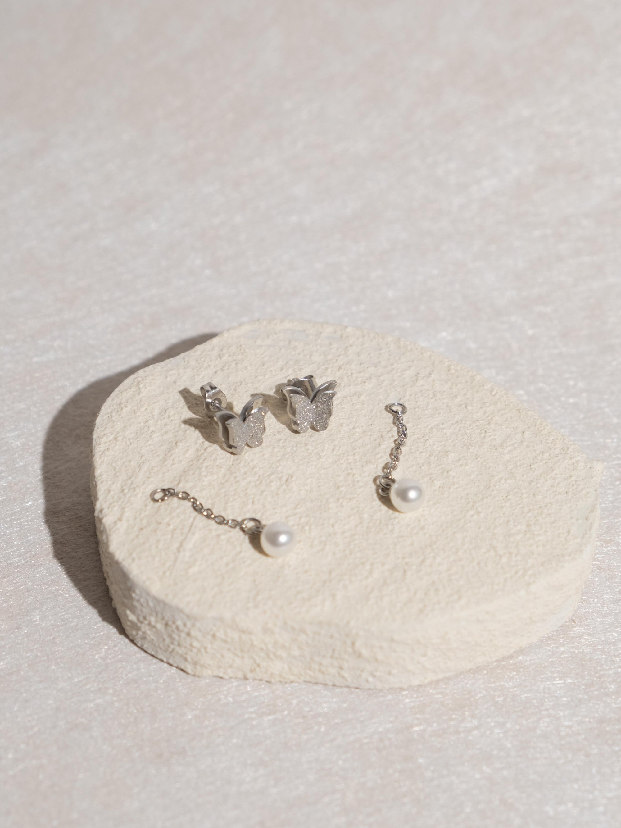 [NABI] Butterfly Multi-Way Stud Earrings (Nicolechowww x Myella) Stainless Steel