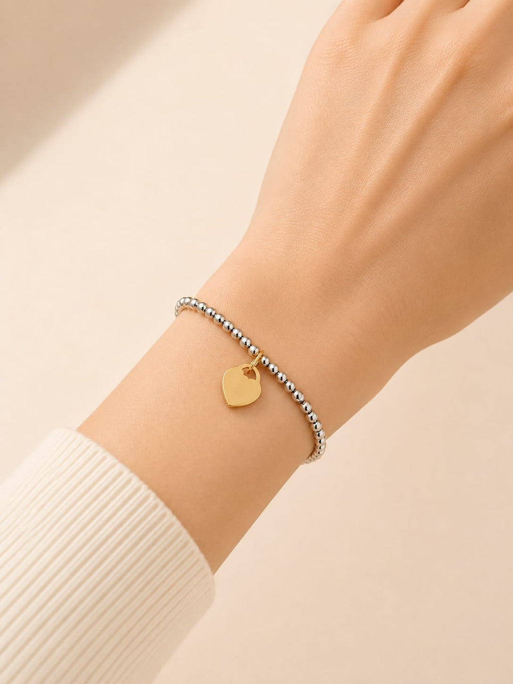 [LOLA] Heart Shaped Beaded Bracelet - Personalised Jewellery (MYELLA)