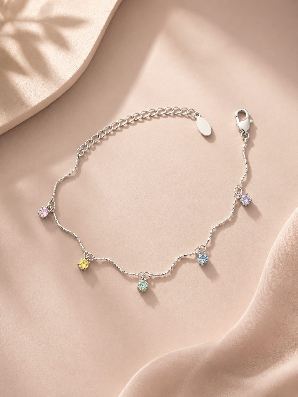 [RAINBOW] Cereal CZ Dangles 3mm Stainless Steel Bracelet - Myella Jewellery