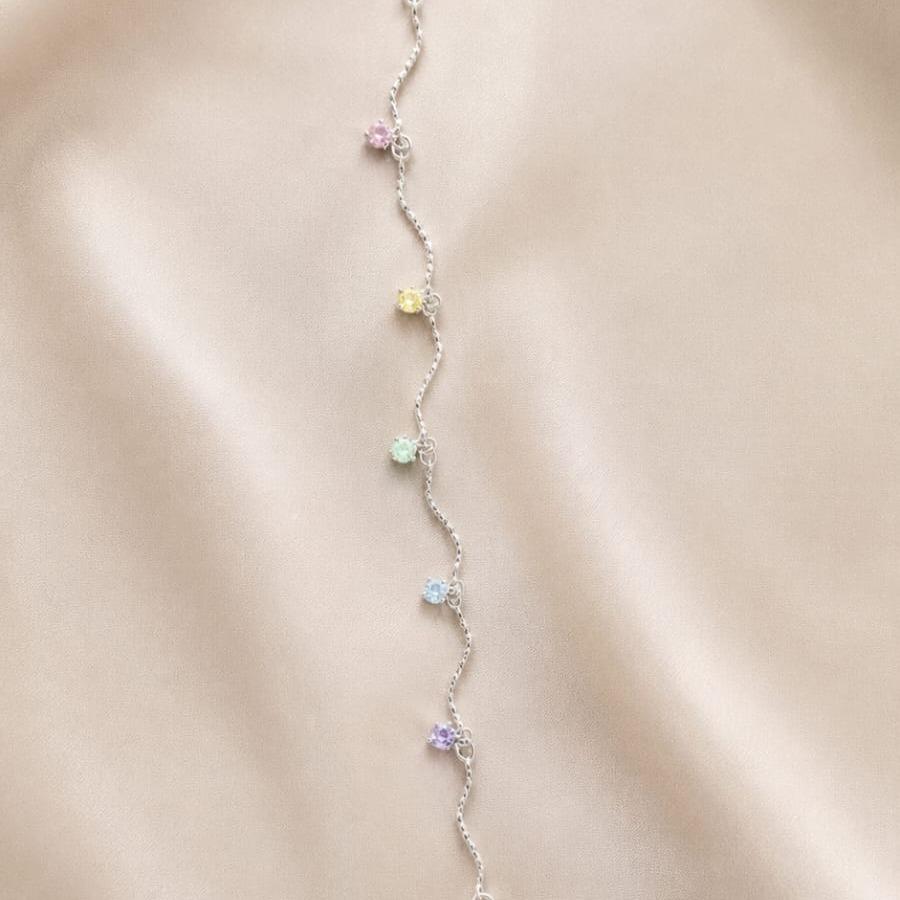 [RAINBOW] Cereal CZ Dangles 3mm Stainless Steel Bracelet - Myella Jewellery