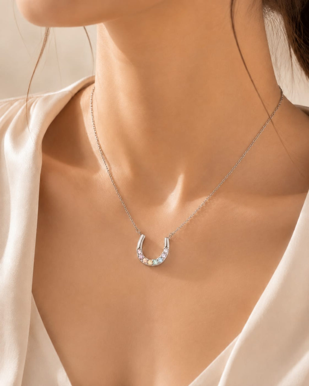 [RAINBOW] Horseshoe Necklace Stainless Steel - Myella Jewellery