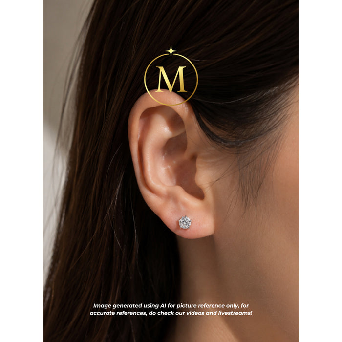 [MYELLA LUXE] Round Circle Stud Earrings - S925+Premium Plating+D Grade Moissanite