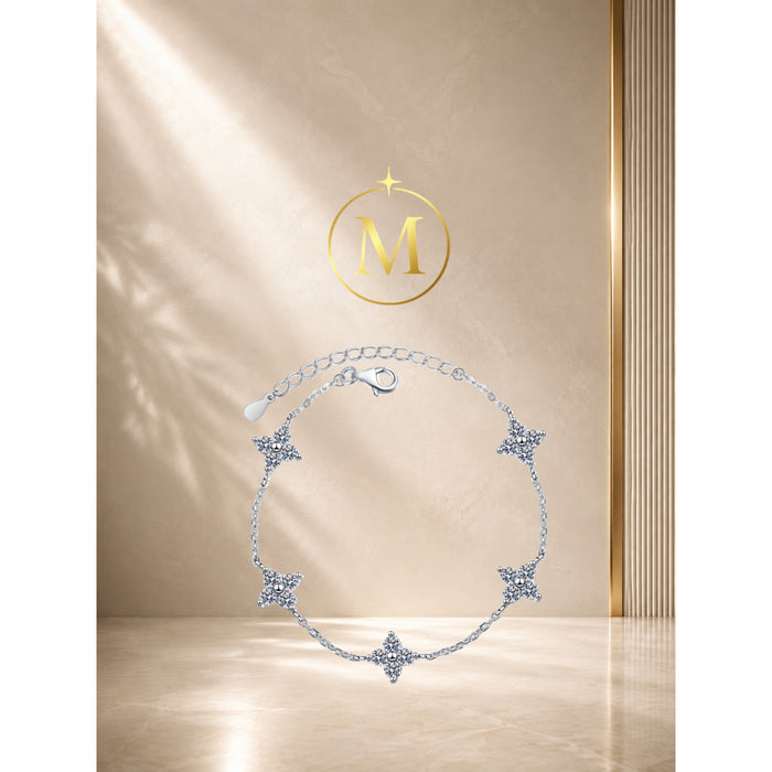 [MYELLA LUXE] Elly Flower Bracelet - S925+Premium Plating+D Grade Moissanite