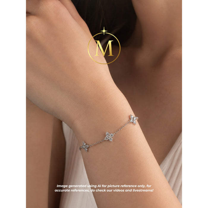 [MYELLA LUXE] Elly Flower Bracelet - S925+Premium Plating+D Grade Moissanite