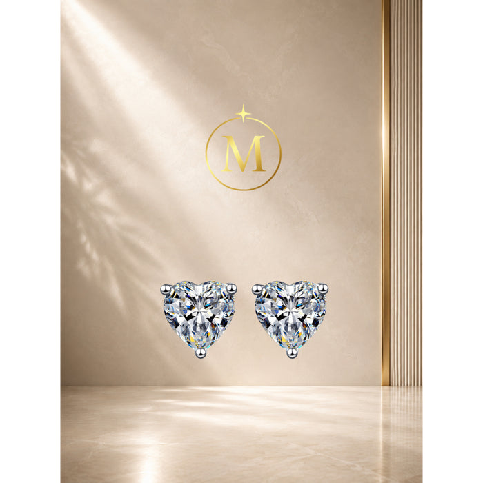 [MYELLA LUXE] Heart 0.5CT Stud Earrings - S925+Premium Plating+D Grade Moissanite