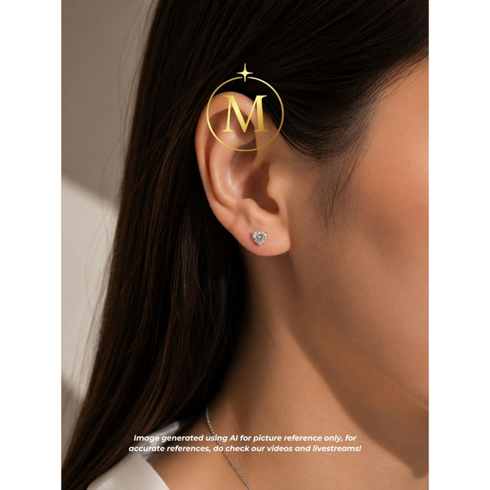 [MYELLA LUXE] Heart 0.5CT Stud Earrings - S925+Premium Plating+D Grade Moissanite