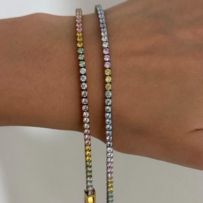 [RAINBOW] 2.5mm Tennis Stainless Steel Bracelet - Myella Jewellery