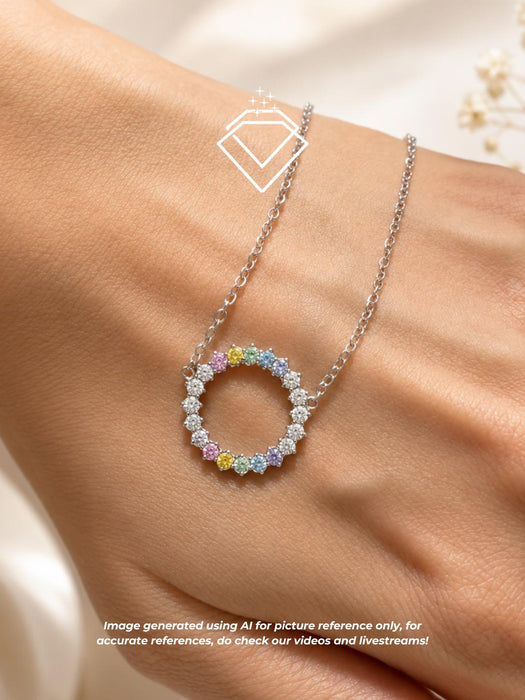 [RAINBOW] Donut Necklace (Stainless Steel) - Myella Jewellery