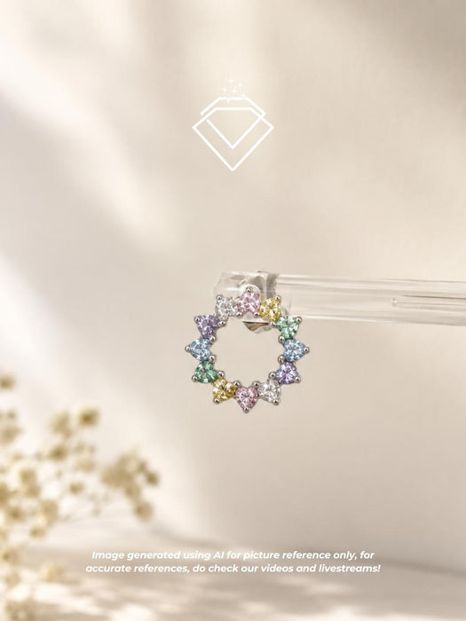 [RAINBOW] Donut Stud Earrings (Stainless Steel) - Myella Jewellery
