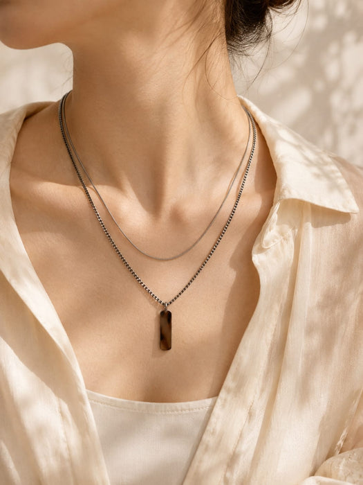 [NECKLACES] Grace Dual-Chain Bar Stainless Steel Necklace - Myella Jewellery