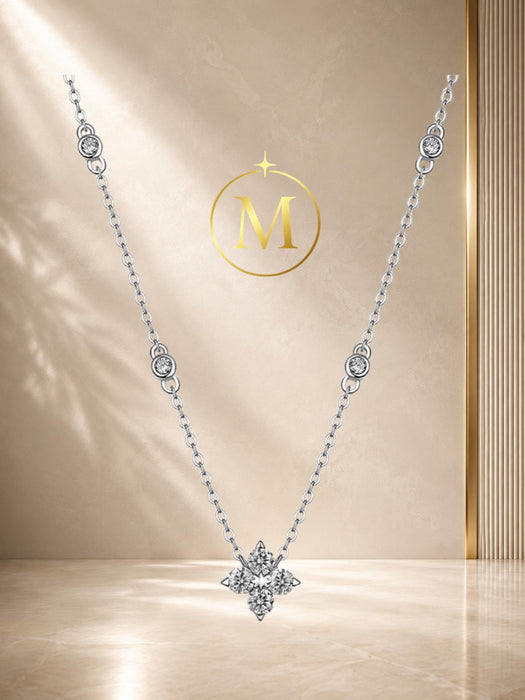 [MYELLA LUXE] Sakura Diamond Necklace - S925+Premium Plating+D Grade Moissanite