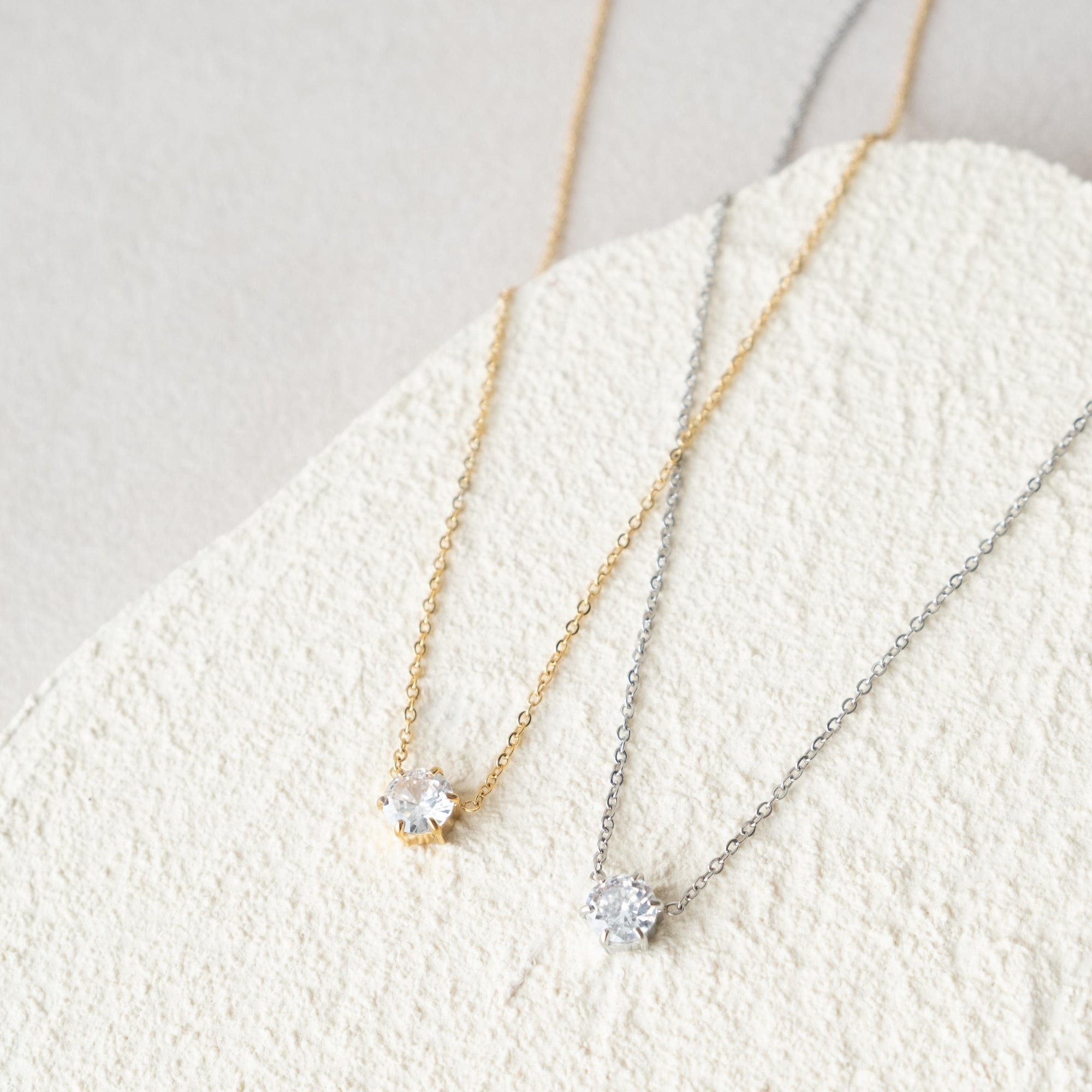 [NECKLACES] Miya Round Diamond Stainless Steel Necklace - Myella Jewellery