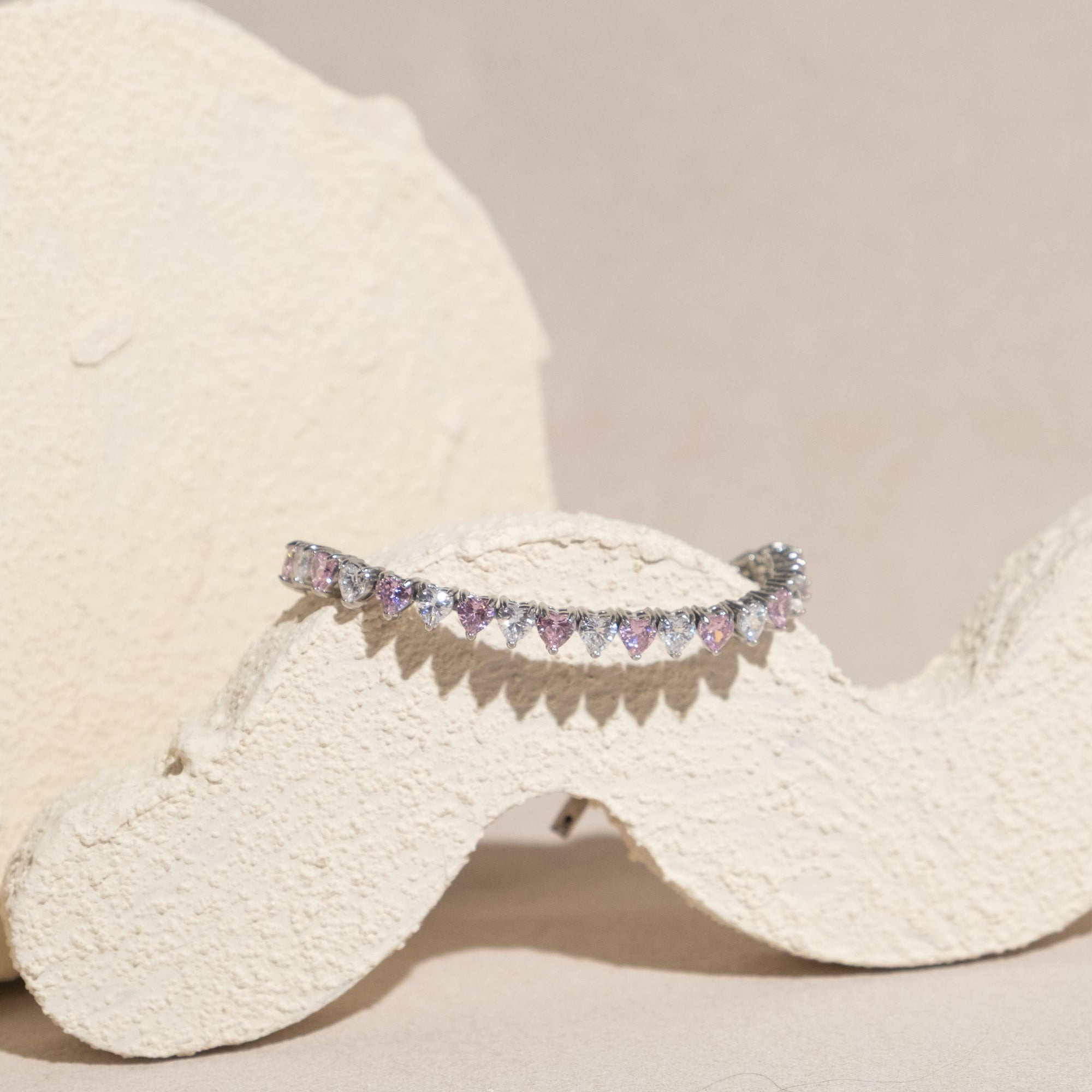 [SIGNATURE] Ella (Hearts) Stainless Steel Tennis Bracelet