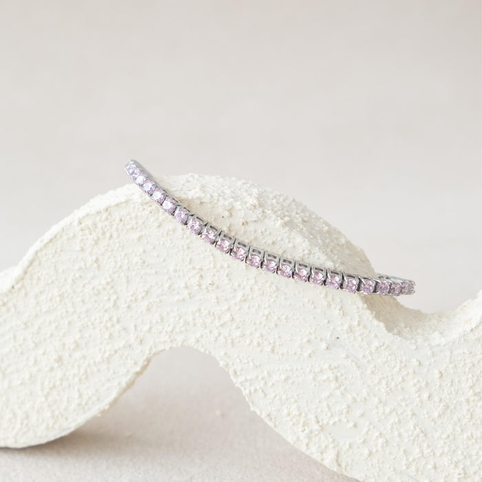 [ACCENT] Ella Baby Pink Stainless Steel Full Tennis Bracelet