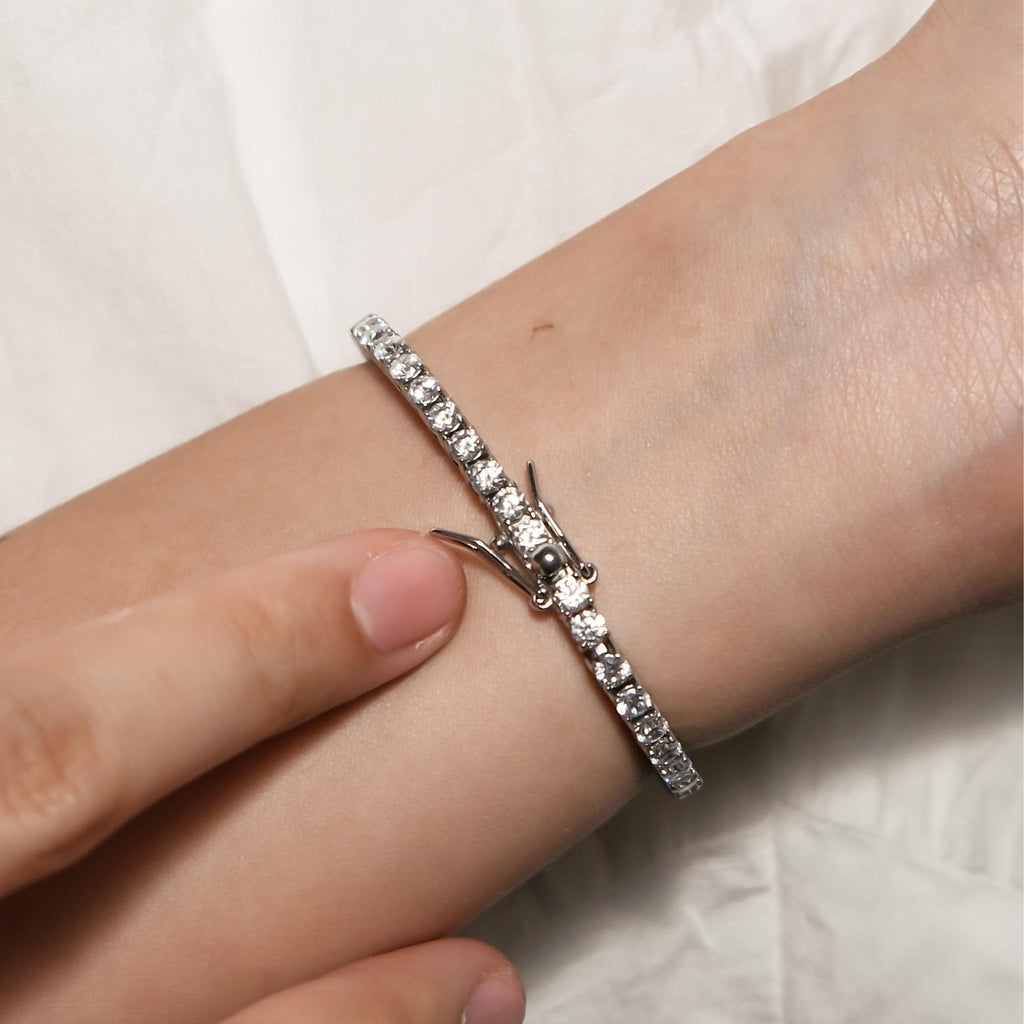 [ACCENT] Ella Baby Pink Stainless Steel Full Tennis Bracelet