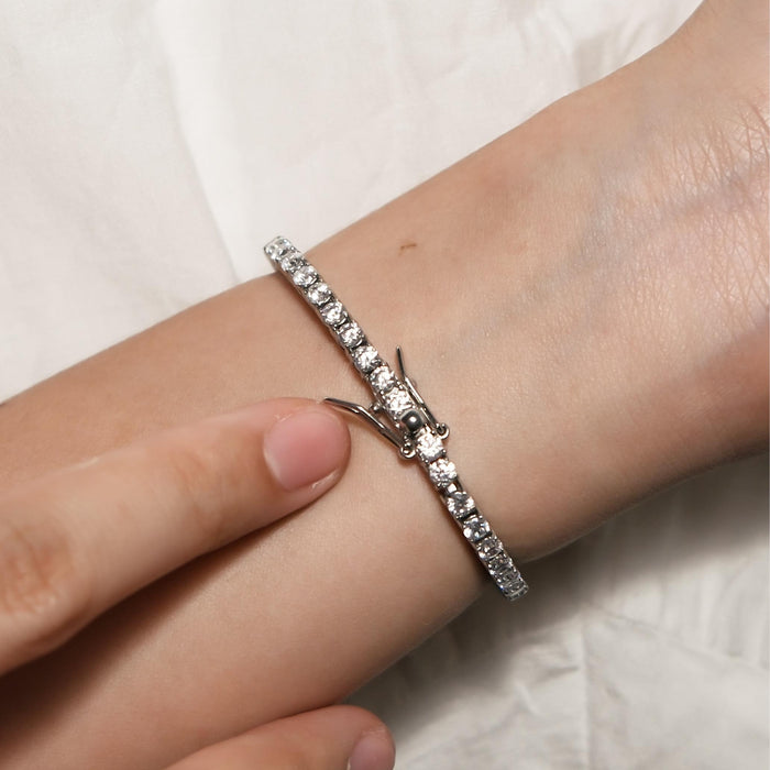 [ACCENT] Ella Baby Pink Stainless Steel Full Tennis Bracelet