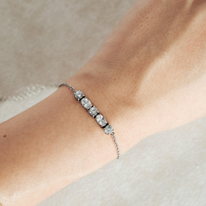 [BRACELET] Halo Stainless Steel Half Tennis Bracelet