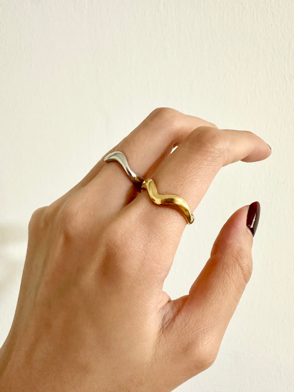 [RINGS] Wave Adjustable Ring Stainless Steel