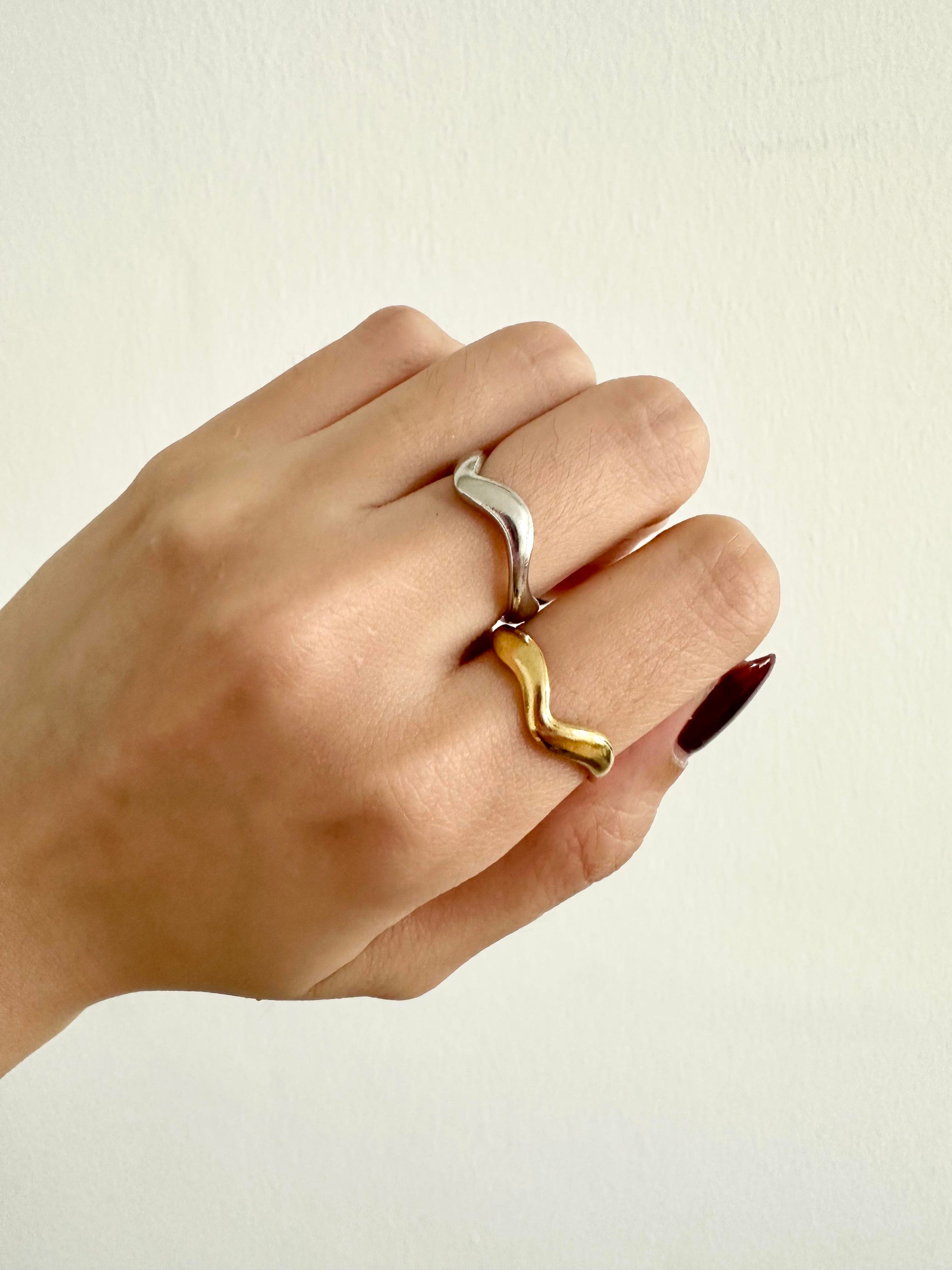 [RINGS] Wave Adjustable Ring Stainless Steel