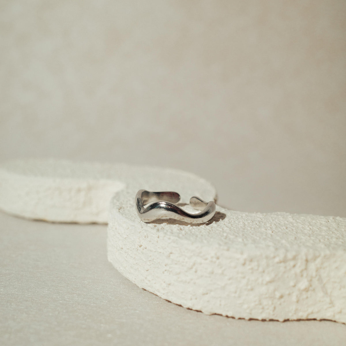 [RINGS] Wave Adjustable Ring Stainless Steel