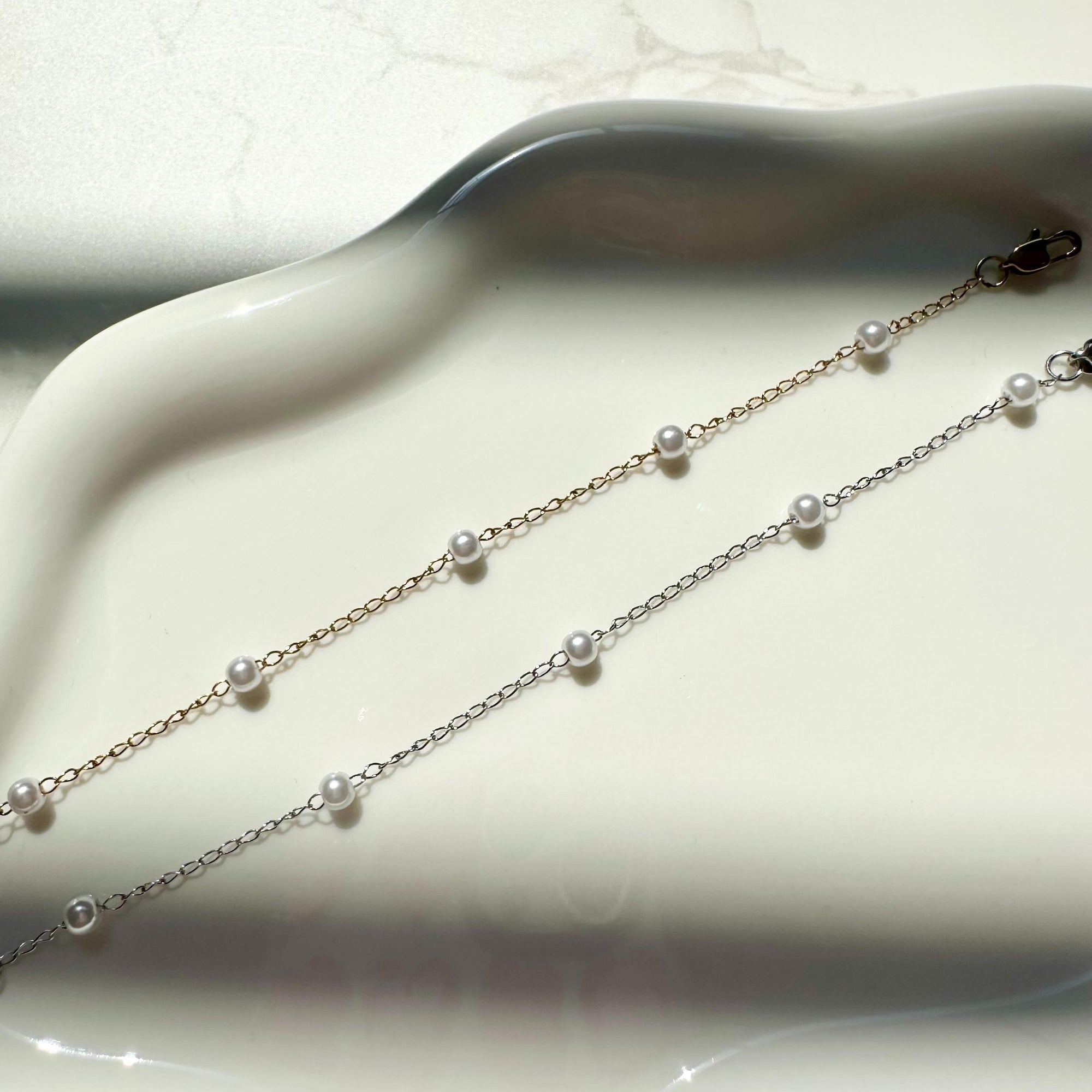 [STACKER] Faux Pearl Stacker SS Bracelet