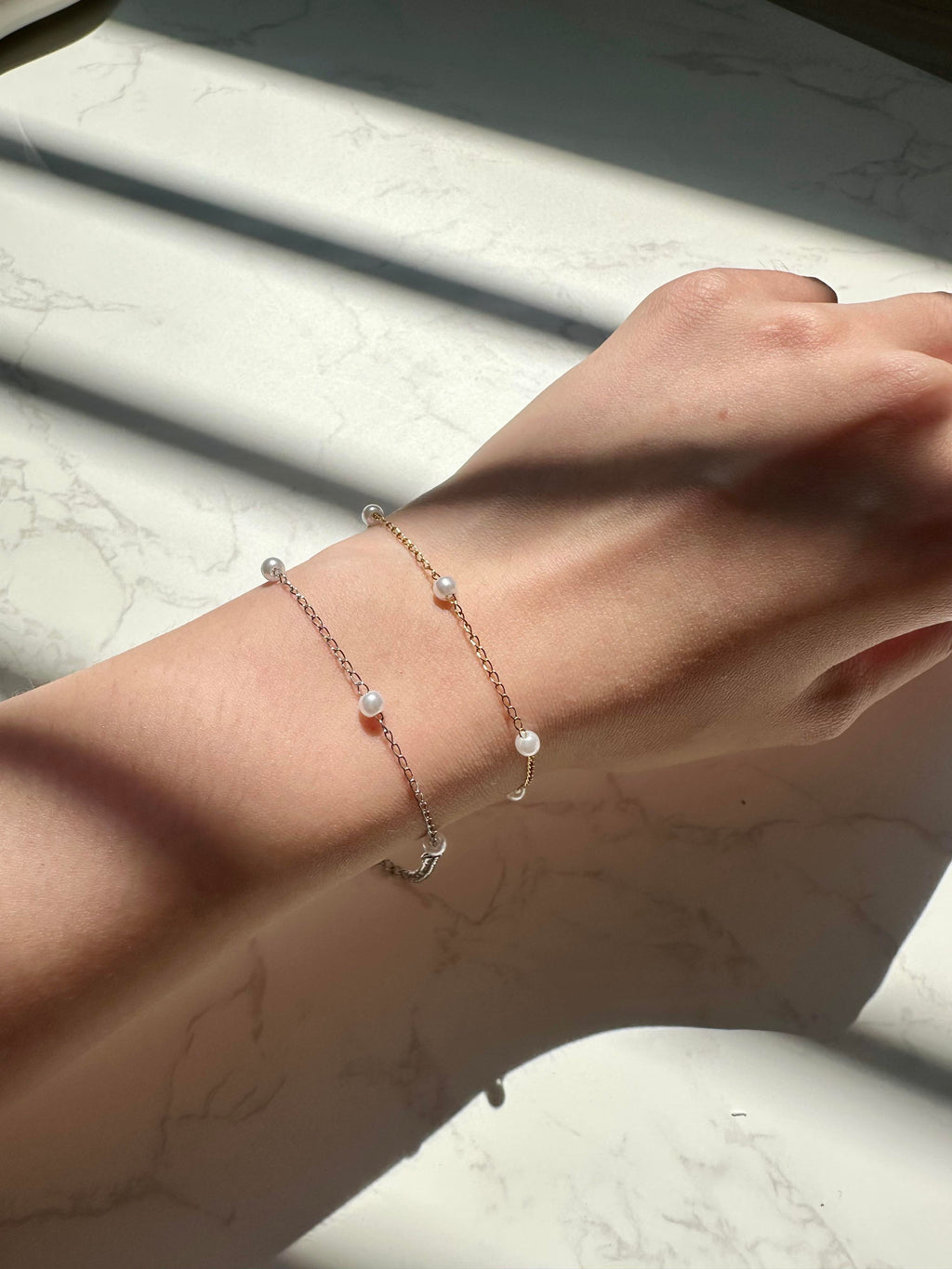 [STACKER] Faux Pearl Stacker SS Bracelet