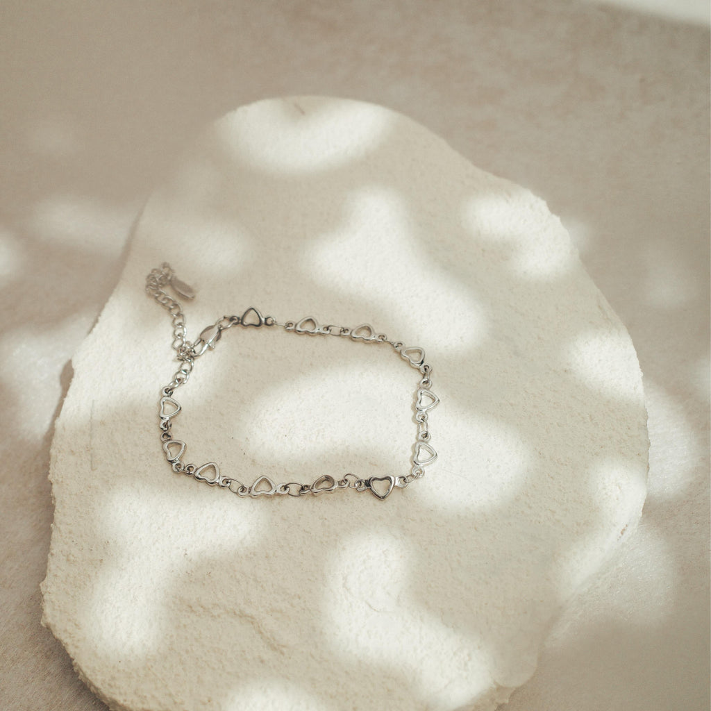 [STACKER] Aria Linked Hearts Stacker Stainless Steel Bracelet