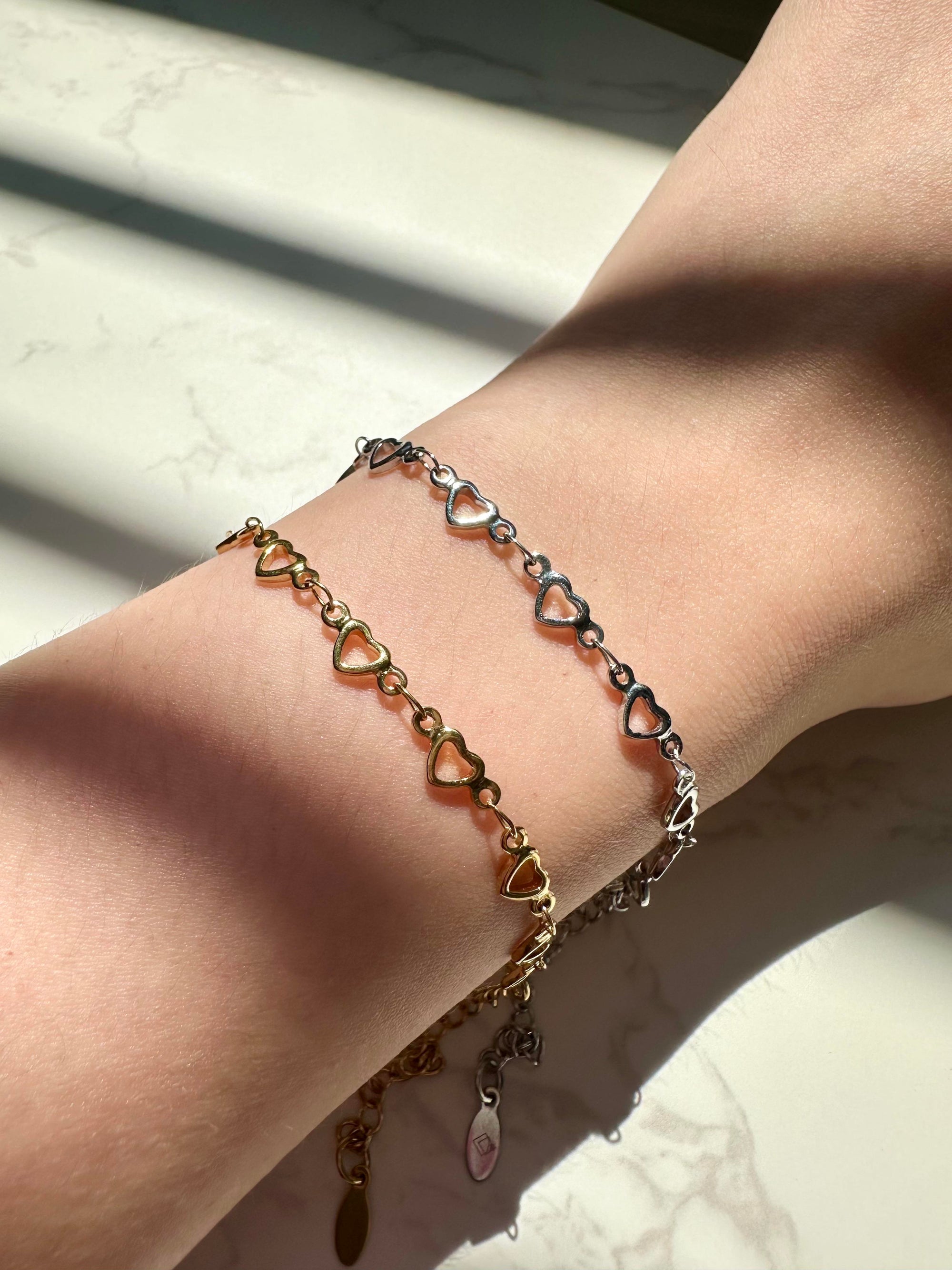 [STACKER] Aria Linked Hearts Stacker Stainless Steel Bracelet