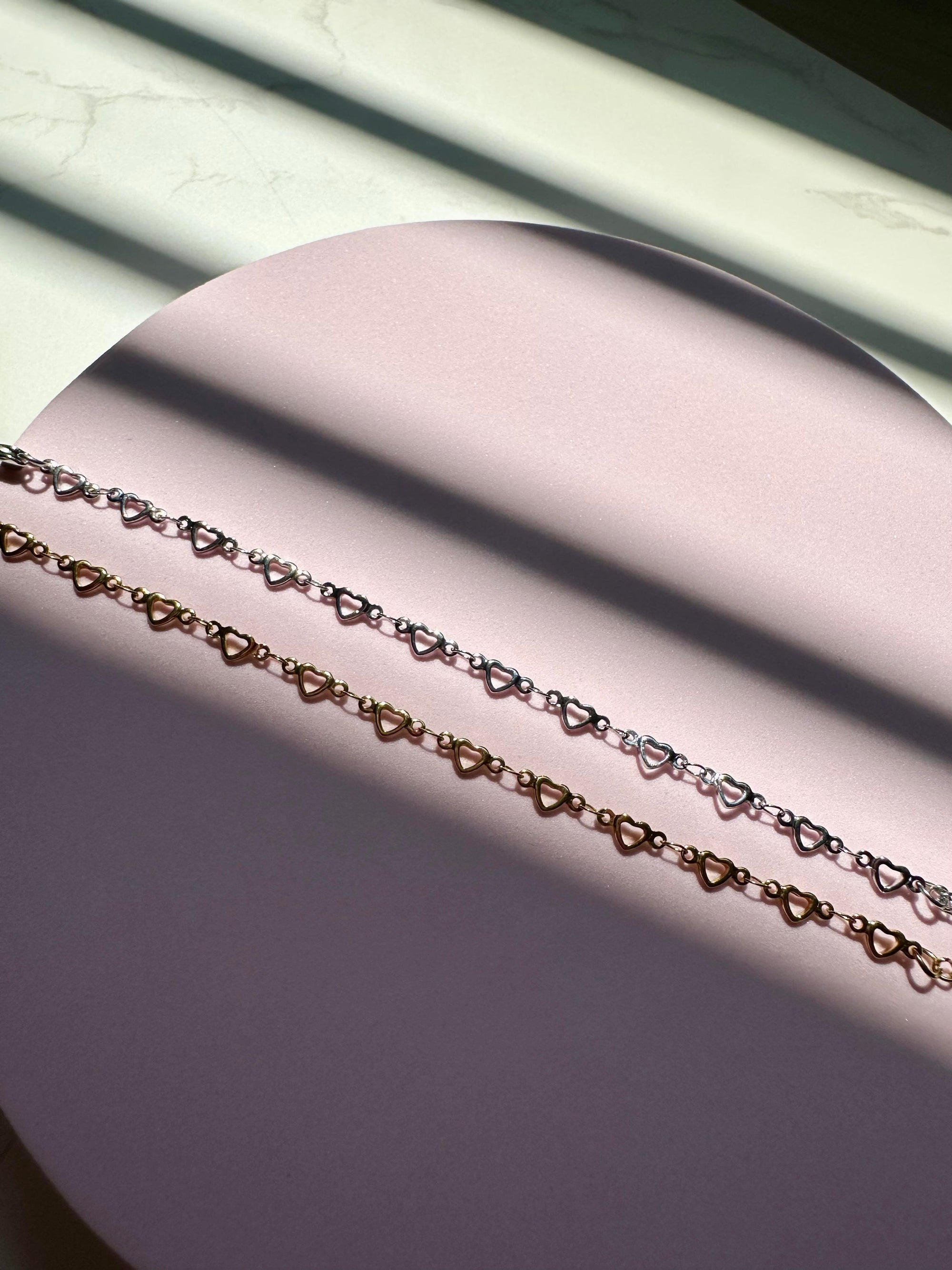 [STACKER] Aria Linked Hearts Stacker Stainless Steel Bracelet