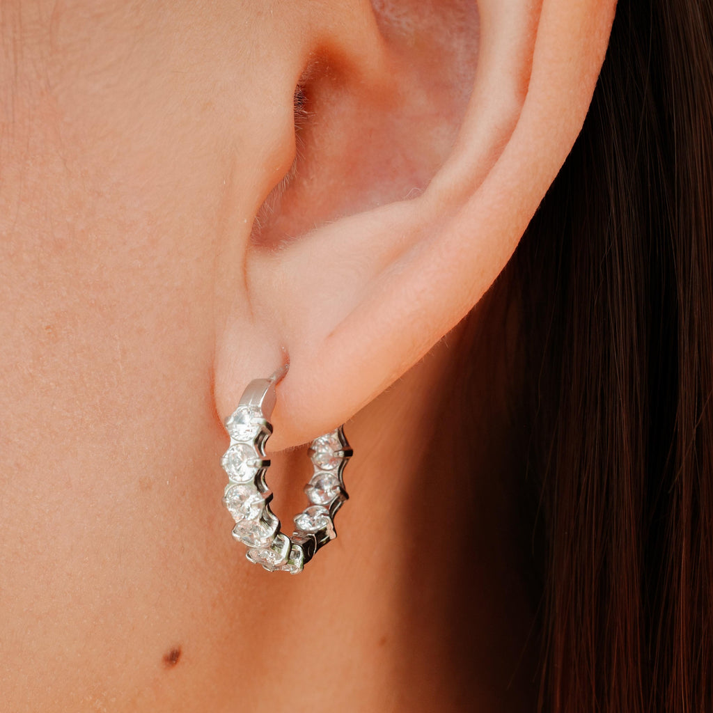 [EARRINGS] Isla Diamond Stainless Steel Earring Hoops