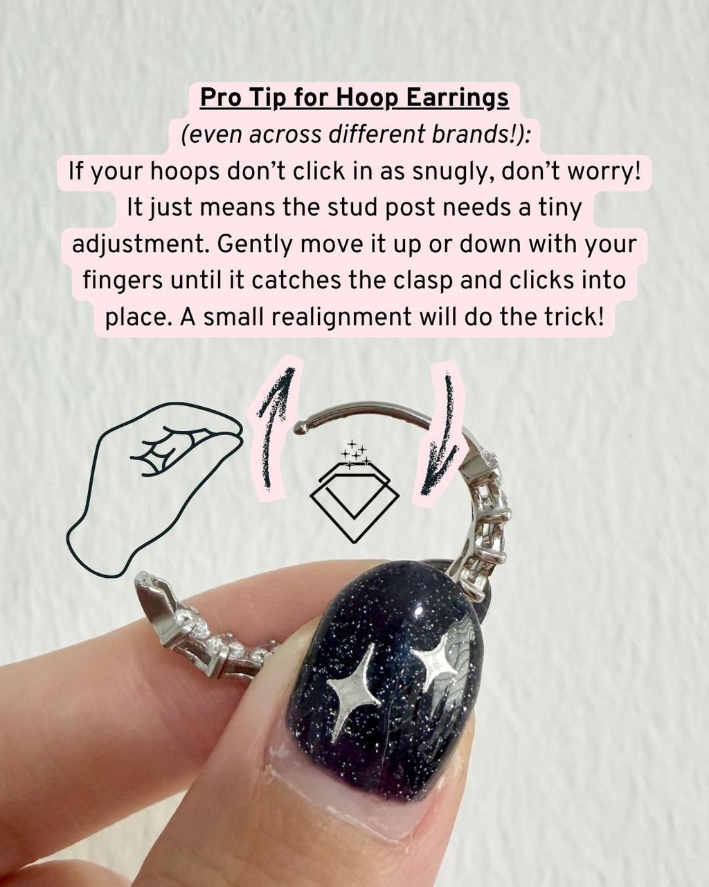 [SIGNATURE] Mini Diamond Stainless Steel Huggies Earrings