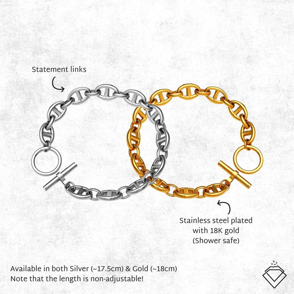 [ACCENT] Carla Stainless Steel Statement Bracelet