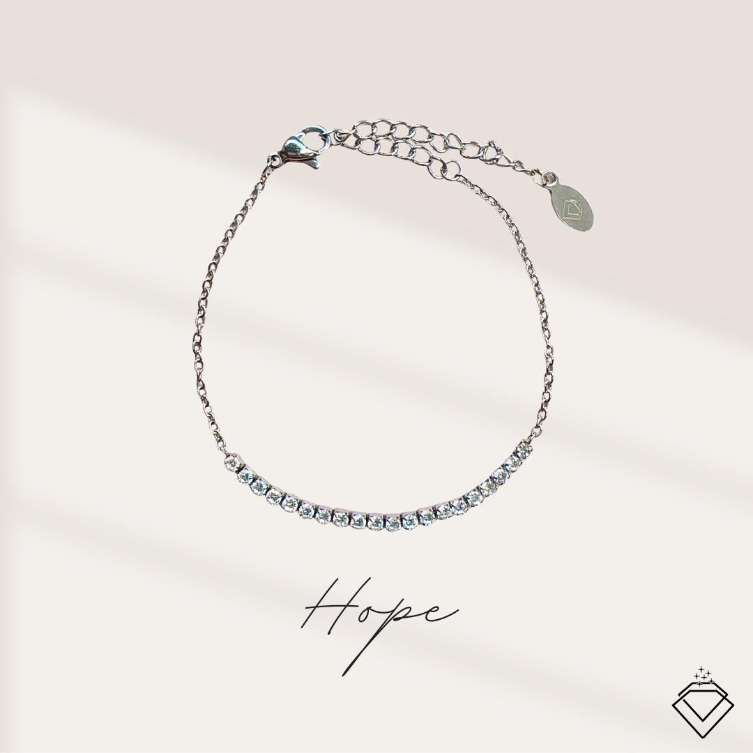 [SIGNATURE] Hope Dainty Stainless Steel Half Tennis Bracelet