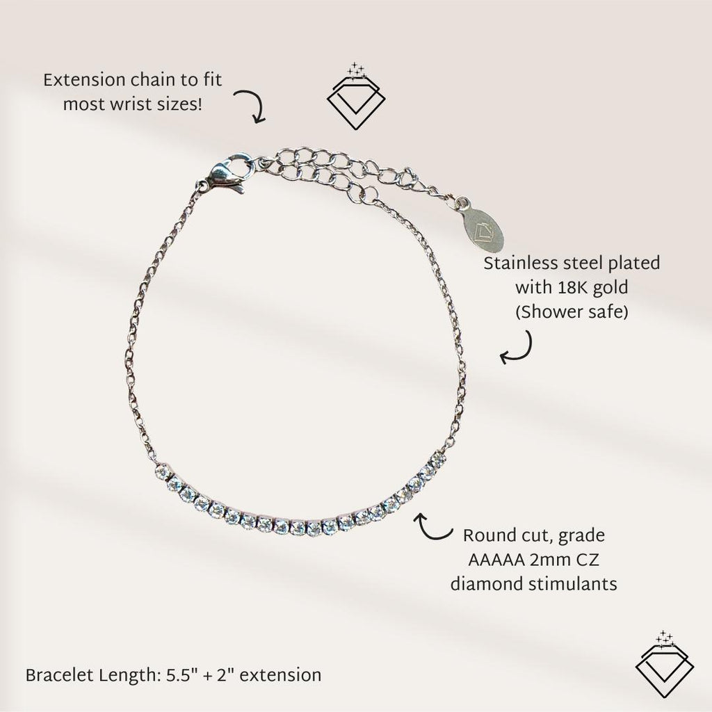 [SIGNATURE] Hope Dainty Stainless Steel Half Tennis Bracelet