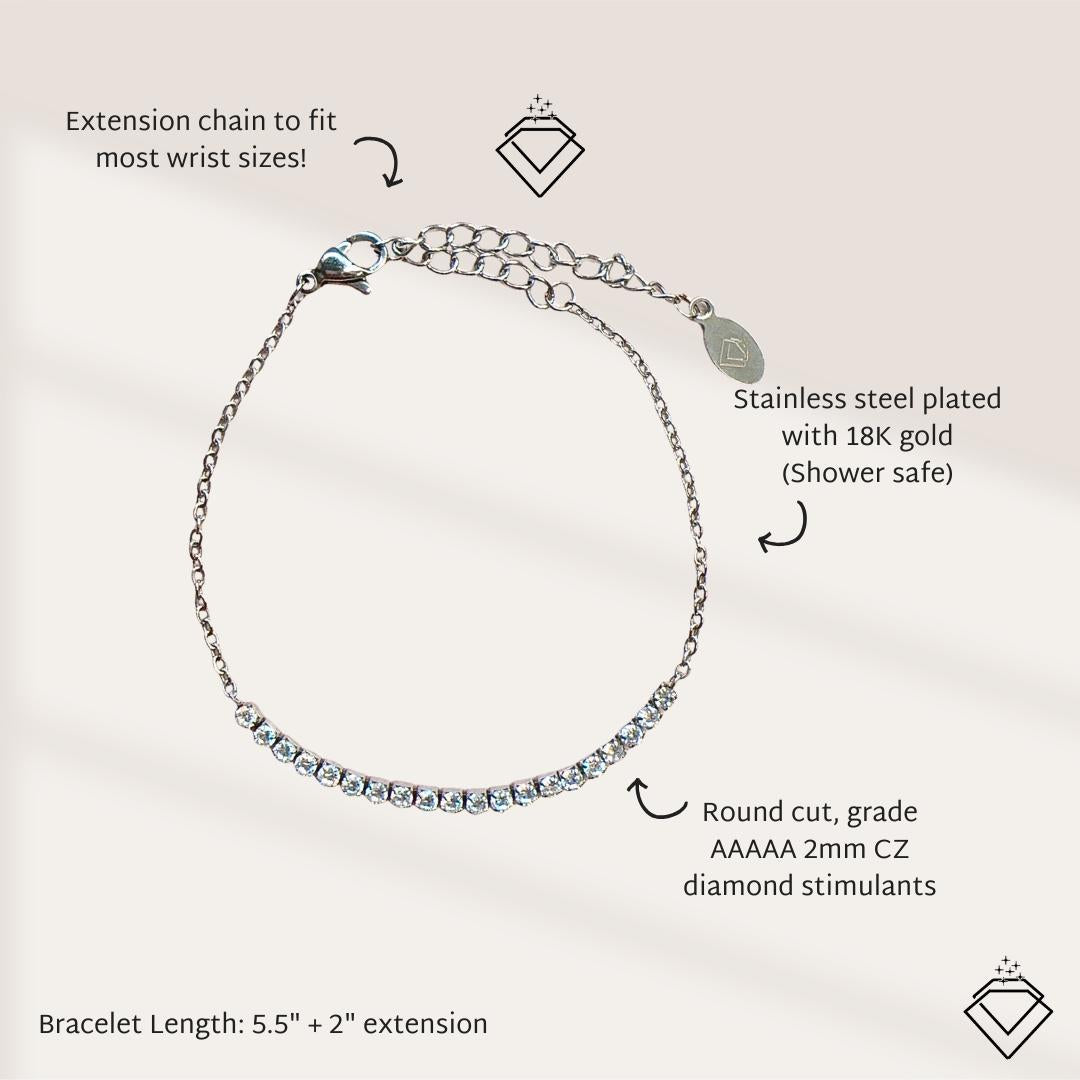 [SIGNATURE] Hope Dainty Stainless Steel Half Tennis Bracelet