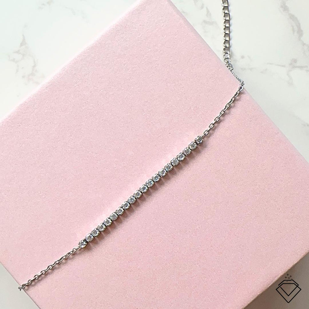 [SIGNATURE] Hope Dainty Stainless Steel Half Tennis Bracelet