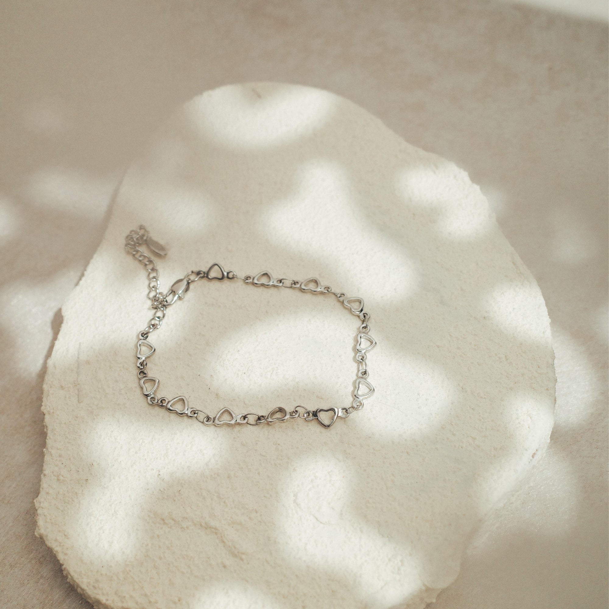 [STACKER] Aria Linked Hearts Stacker Stainless Steel Bracelet