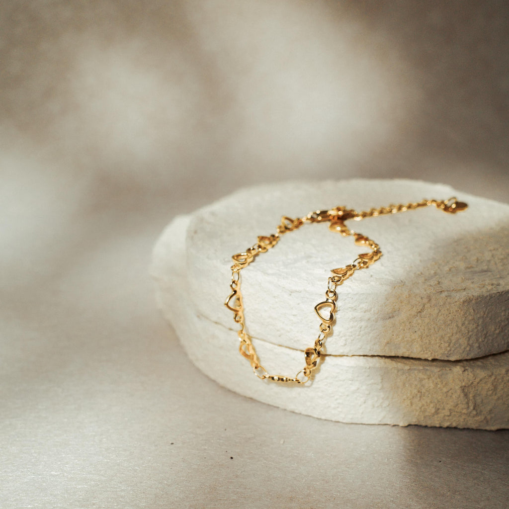 [STACKER] Aria Linked Hearts Stacker Stainless Steel Bracelet