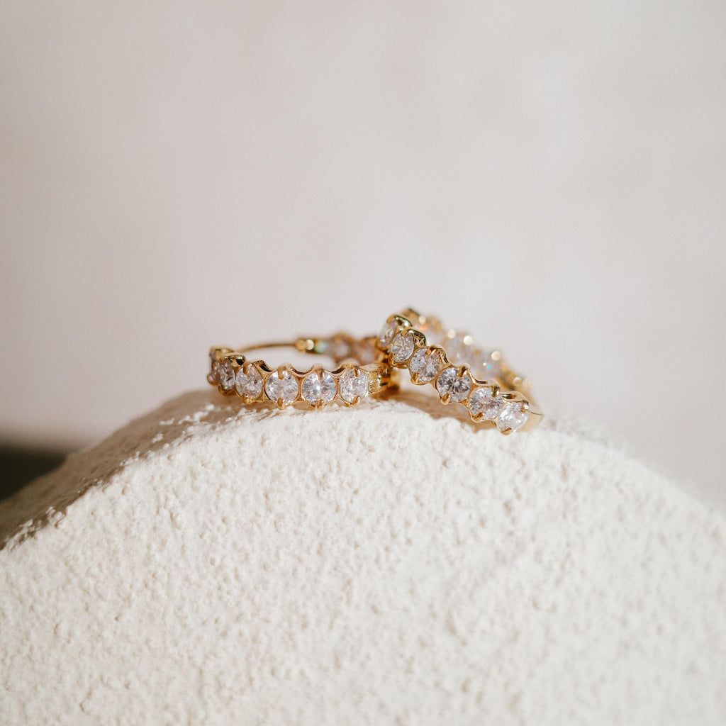 [EARRINGS] Isla Diamond Stainless Steel Earring Hoops