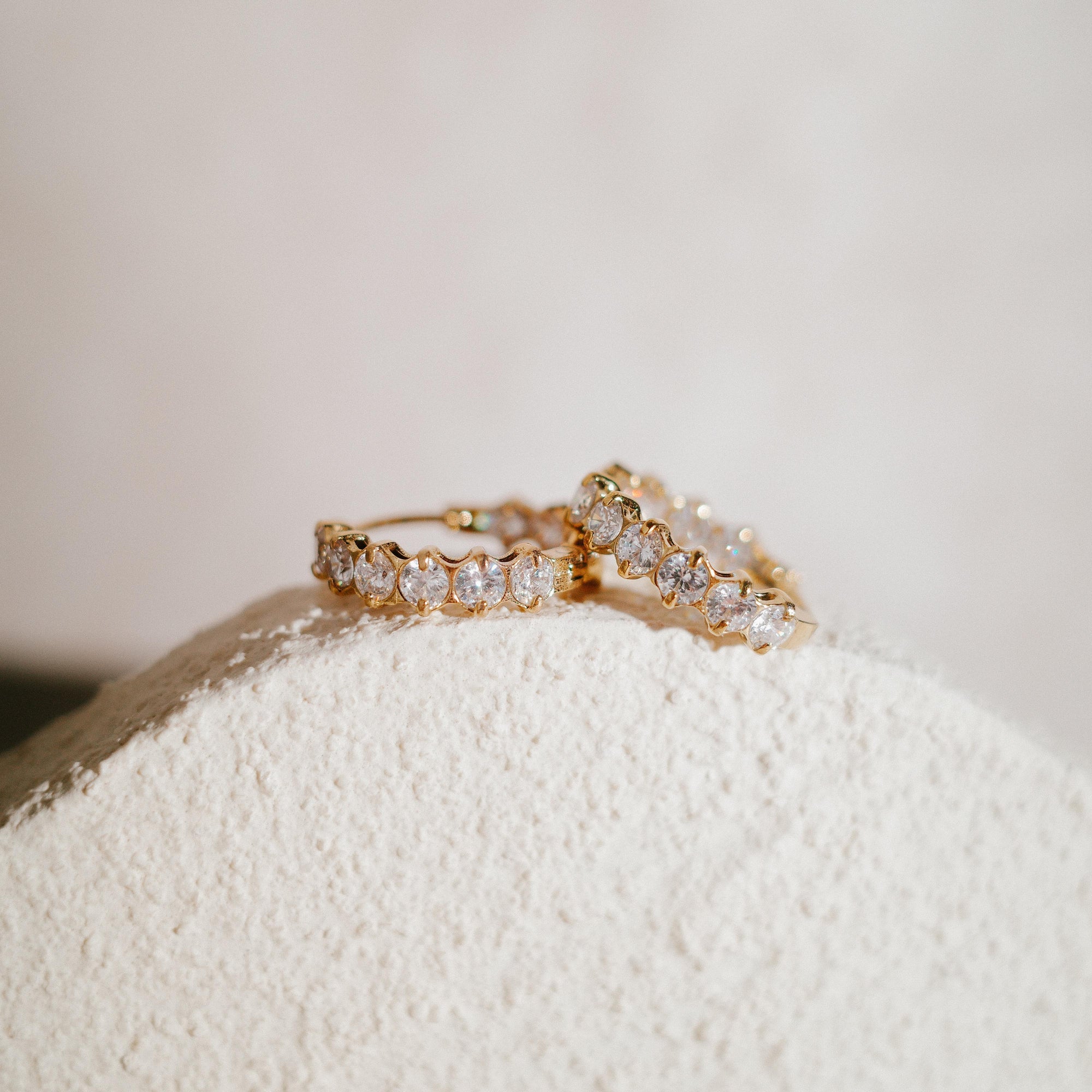 [EARRINGS] Isla Diamond Stainless Steel Earring Hoops