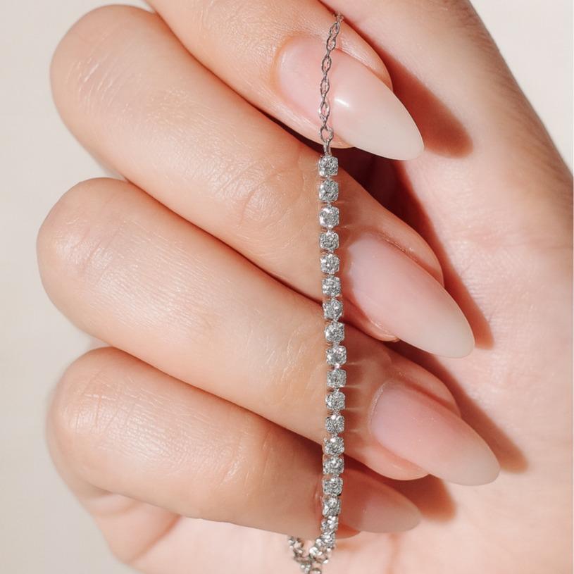 [SIGNATURE] Hope Dainty Stainless Steel Half Tennis Bracelet
