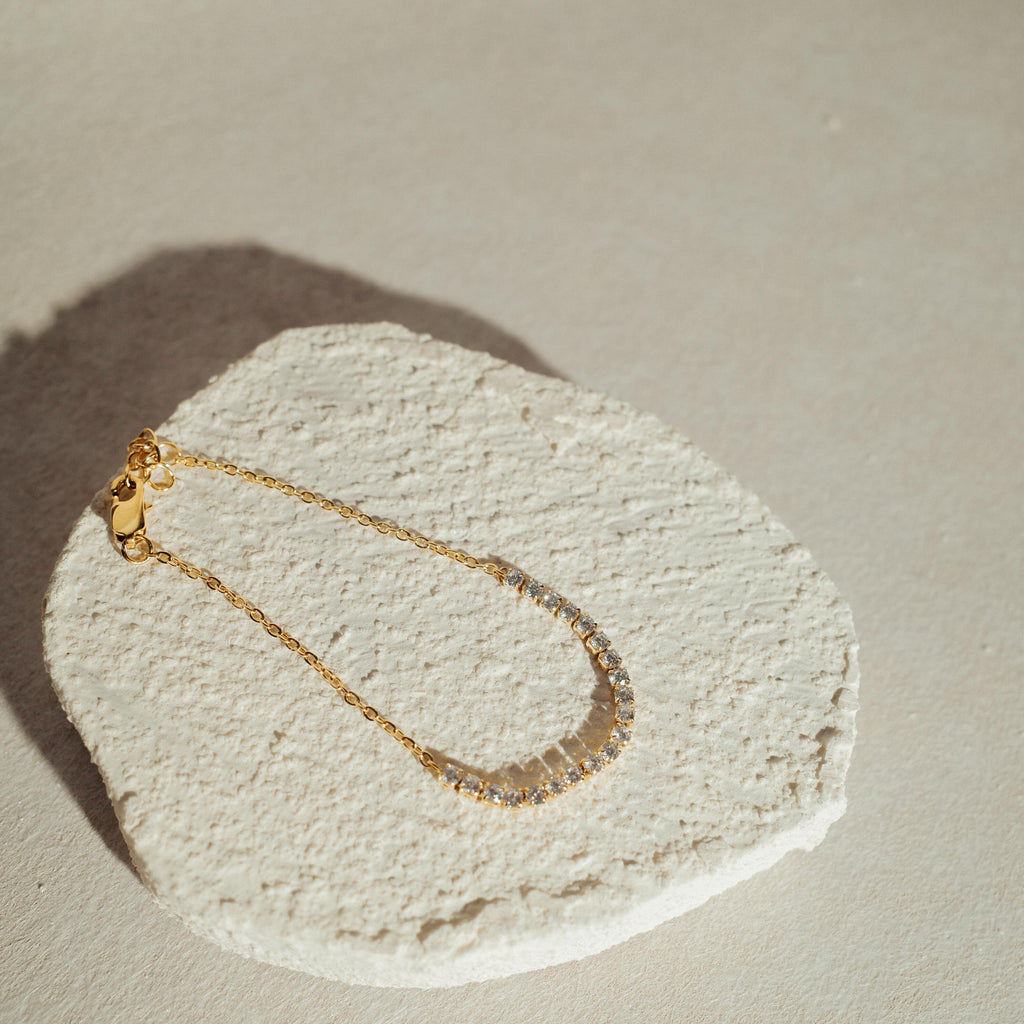 [SIGNATURE] Hope Dainty Stainless Steel Half Tennis Bracelet